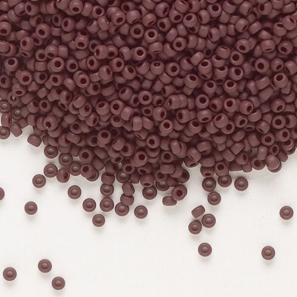 Seed bead, Miyuki, glass, pkg/250g, #11 rocaille, opaque matte espresso, (RR-409F). image number 0
