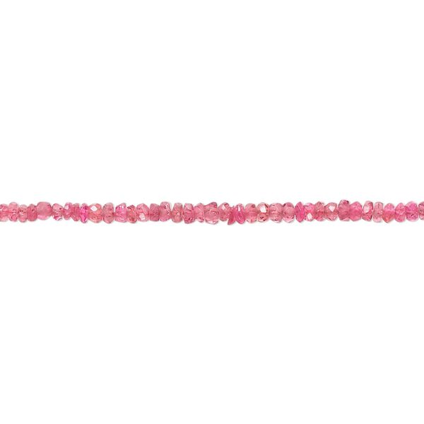 Pink spinel 1pkg1, hand-cut faceted rondelle bead natural 5.5 inch 2x1mm-3x1mm image number 0
