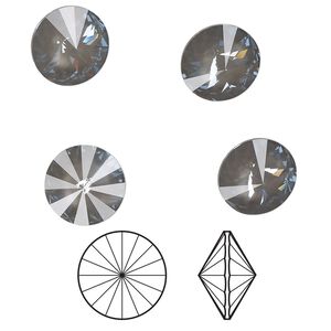 Chaton 144pk crystal dark grey ignite LacquerPRO, Swarovski® 14mm rivoli 1122