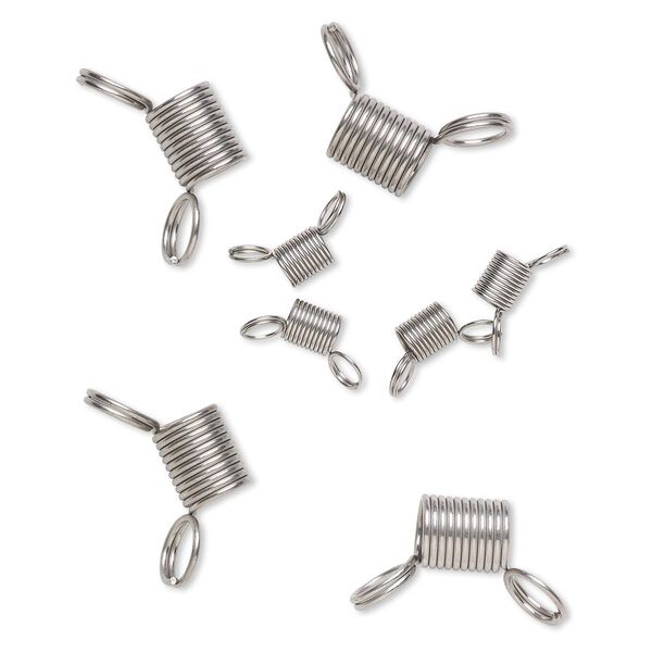 Beading supply, Bead Stopper™, stainless steel, (4) 7mm and (4) 12mm. Sold per pkg of 8. image number 0