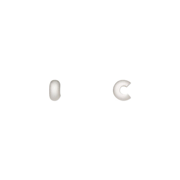 Crimp cover, satin-finished sterling silver, 2.5mm round. Sold per pkg of 4. image number 0