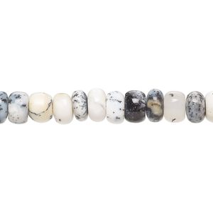 Dendritic opal 1pkg1, hand-cut rondelle bead natural 8 inch 7x3mm-8x6mm