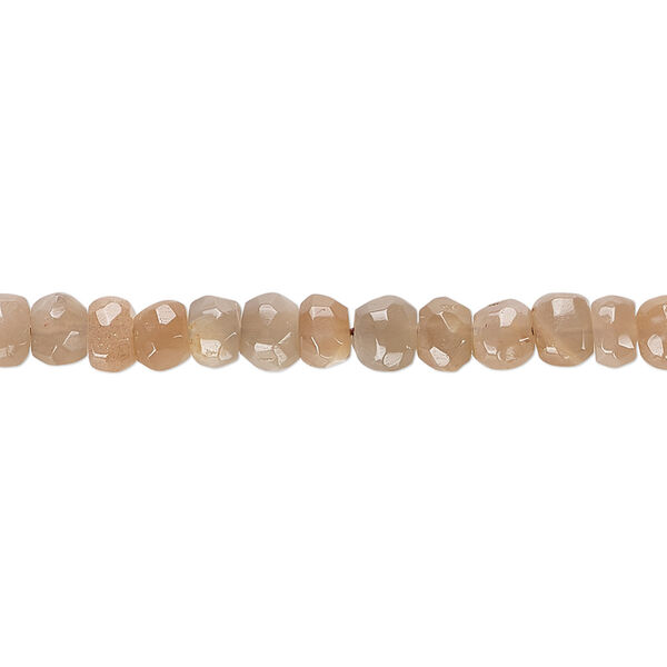 Bead, coffee moonstone (natural), 4x3mm-5x4mm hand-cut faceted rondelle with 0.4-1.4mm hole, B+ grade, Mohs hardness 6 to 6-1/2. Sold per 8-inch strand. image number 0