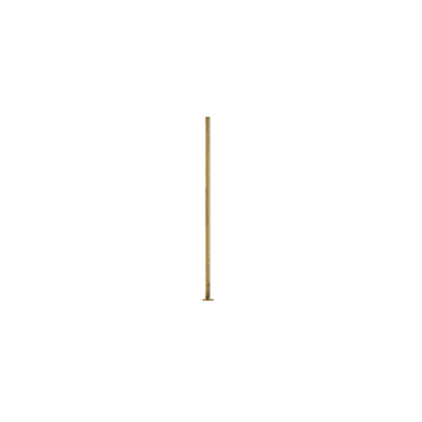 Head pin, antique gold-plated brass, 3/4 inch, 24 gauge. Sold per pkg of 100. image number 0