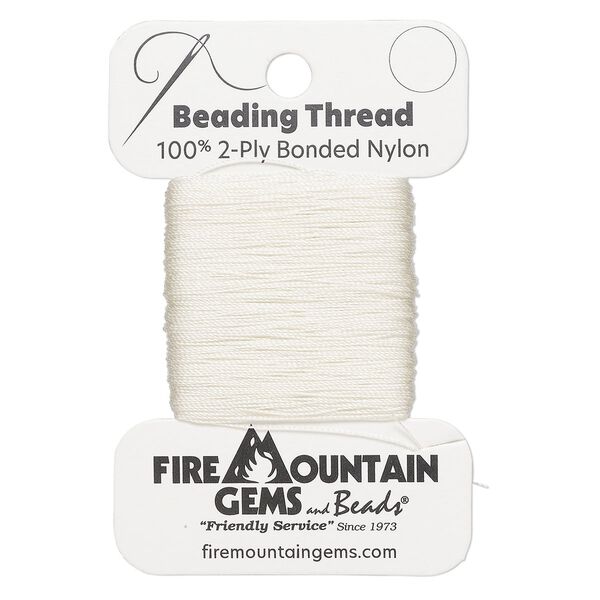 Thread, nylon, off-white, size AA. Sold per 50-yard card. image number 0
