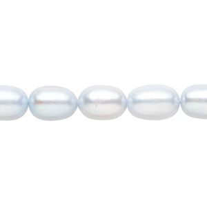 Freshwater pearl 1pkg1, rice, 15 inch light blue 7-8mm cultured