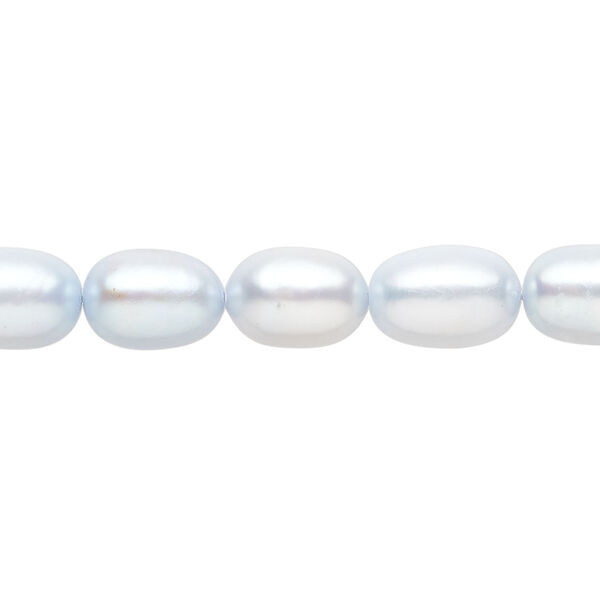 Freshwater pearl 1pkg1, rice, 15 inch light blue 7-8mm cultured image number 0