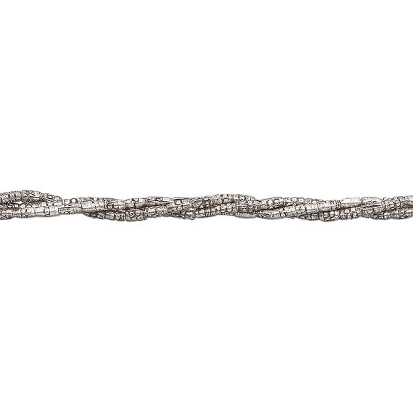 Bead, Hill Tribes, antiqued fine silver, 2x1mm oval. Sold per 8-inch strand. image number 0