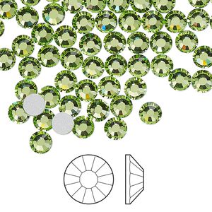 Flat back 1440pk peridot foil back, Preciosa Viva 12® Czech crystal rhinestone 4.6-4.8mm chaton rose round SS20