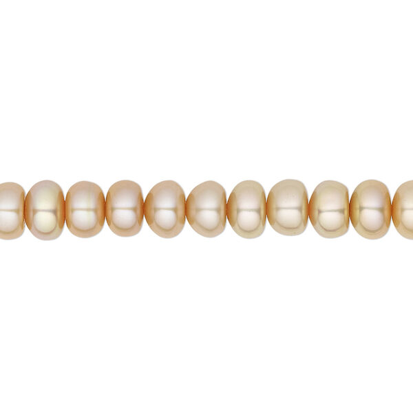 Pearl, cultured freshwater (dyed), sand satin, 6-7mm button, C grade, Mohs hardness 2-1/2 to 4. Sold per 16-inch strand. image number 0
