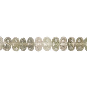 Tourmalinated quartz 1pkg1, hand-cut micro-faceted rondelle bead natural 14 inch 6x4mm-7x5mm