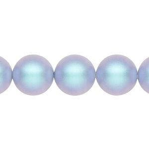 Pearl 10pk iridescent light blue, Crystal Passions® 12mm round 5810