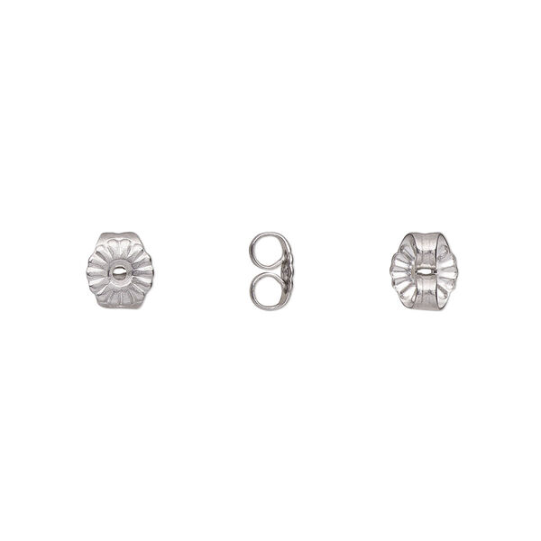 Earnut, stainless steel, 6x5.5mm daisy. Sold per pkg of 50 pairs. image number 0