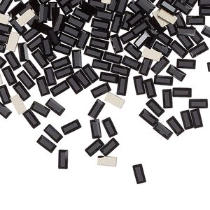Flat back 1440pk jet foil back, Preciosa MAXIMA Czech crystal rhinestone 4x2mm baguette