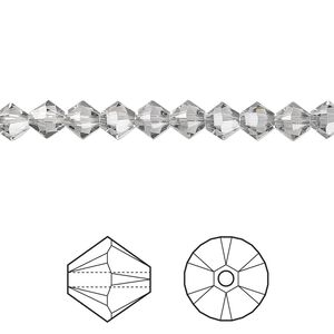 Bead 24pk black diamond, Crystal Passions® 5mm bicone 5328