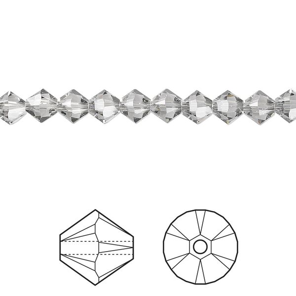 Bead 24pk black diamond, Crystal Passions® 5mm bicone 5328 image number 0