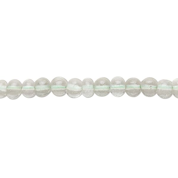 Green quartz 1pkg1, hand-cut uneven round bead 14 inch 5-6mm image number 0