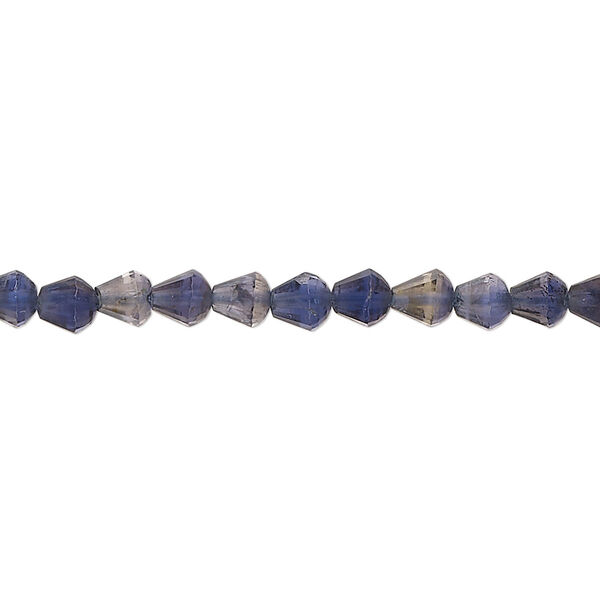 Bead, iolite (natural), 4x3mm-5mm hand-cut faceted teardrop, B grade, Mohs hardness 7 to 7-1/2. Sold per 15-inch strand, approximately 85 beads. image number 0