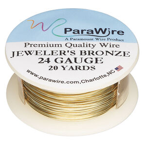 Wire, ParaWire&trade;, brass, jeweler's bronze, round, 24 gauge. Sold per 20-yard spool.