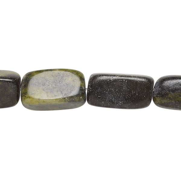 Bead, yellow "turquoise" (serpentine and quartz) (natural), medium tumbled nugget, Mohs hardness 2-1/2 to 6. Sold per 15-1/2" to 16" strand. image number 0