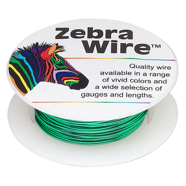 Wire, Zebra Wire™, color-coated copper, pale green, 22 gauge. Sold per 15-yard spool. image number 0