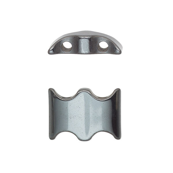 Spacer, Hemalyke™ (man-made), 18.5x13mm double-drilled flat half lantern, fits up to 7mm beads. Sold per pkg of 4. image number 0
