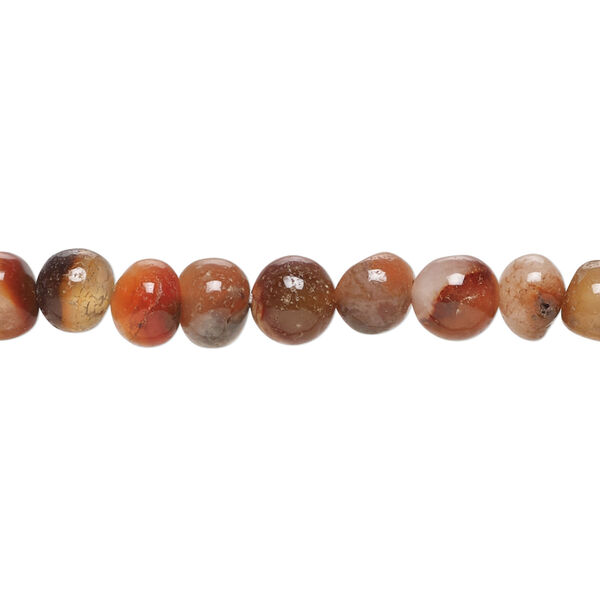 Brown agate 1pkg1, hand-cut round bead, 14 inch 6-7mm dark image number 0