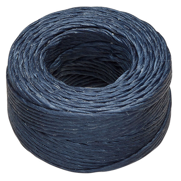 Thread, Hemptique®, polyester, pkg/25 yards, blue, 1mm smooth. image number 0