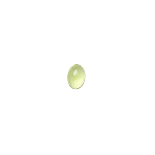 Cabochon, peridot (natural), 7x5mm hand-cut calibrated oval, B grade, Mohs hardness 6-1/2 to 7. Sold individually. image number 0