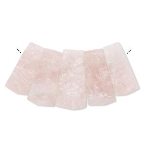 Rose quartz 1pkg5, hand-cut top-drilled fan focal natural 30x18mm-36x20mm