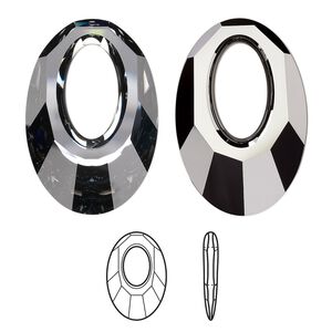 Focal 6pk crystal silver night, Swarovski&reg; 40x27mm pendant helios 6040