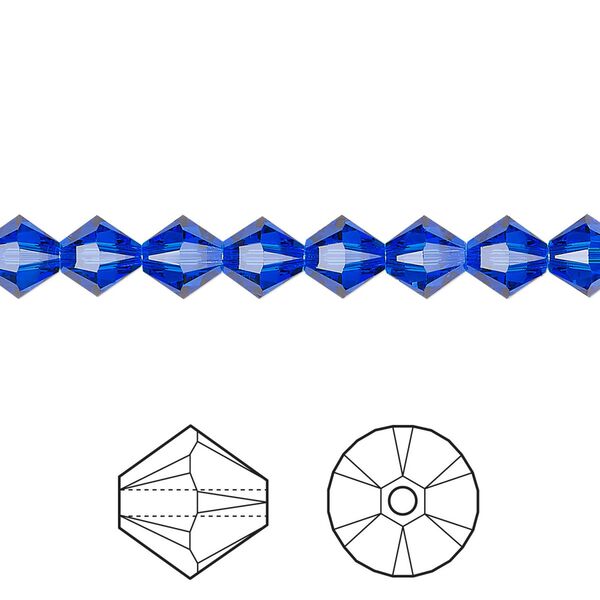 Bead 360pk majestic blue, Swarovski® 6mm XILION bicone 5328 image number 0