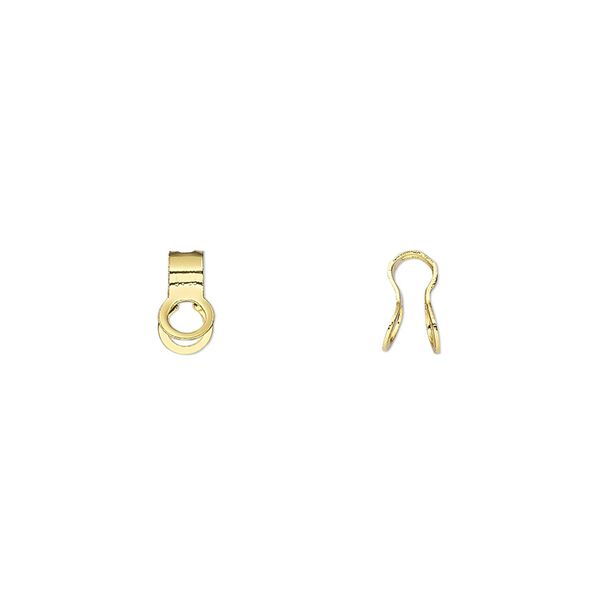 Ball chain connector, gold-finished steel, 7.5x4mm, fits 2.4mm ball chain. Sold per pkg of 10. image number 0