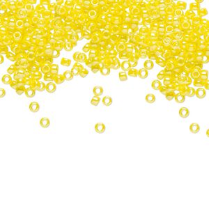 Seed bead, TOHO BEADS®, glass, pkg/50g, #11 round, opaque luster dandelion (TR-11-128).