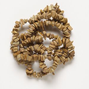 Picture jasper 1pkg1, matte chip bead natural 32 inch small to large