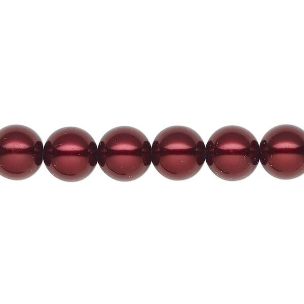 Pearl 25pk bordeaux, Preciosa Czech crystal 8mm round image number 0