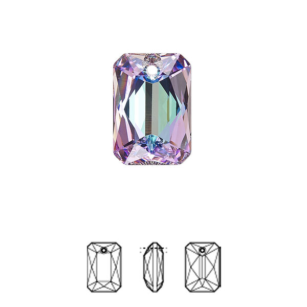 Drop 1pk crystal vitrail light P, Crystal Passions® 16x11.5mm pendant emerald cut 6435 image number 0