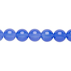 Blue agate 1pkg1, round bead 15.5-16 inch 8mm