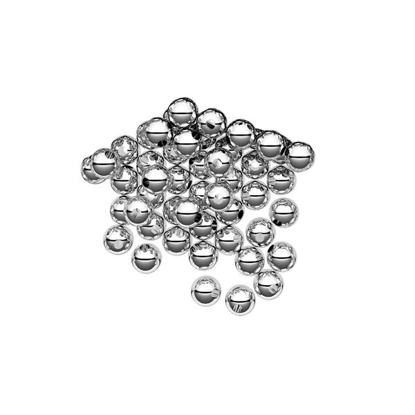 Bead, sterling silver, 3mm seamless-look round. Sold per pkg of 50. image number 0