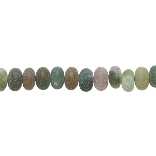 Bead, fancy jasper (natural), matte, 6x4mm-7x4mm rondelle, B- grade, Mohs hardness 6-1/2 to 7. Sold per 8-inch strand, approximately 45-50 beads. image number 0