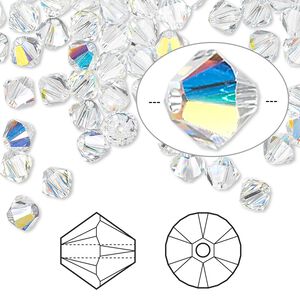 Bead 720pk crystal AB, Swarovski® 5mm XILION bicone 5328