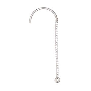 Ear wire French hook 1pkg2 sterling silver, 1 inch / closed loop / box chain, 20 gauge 1 pair