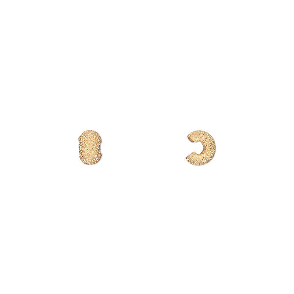 Crimp cover, gold-plated brass, 4mm stardust round. Sold per pkg of 100. image number 0
