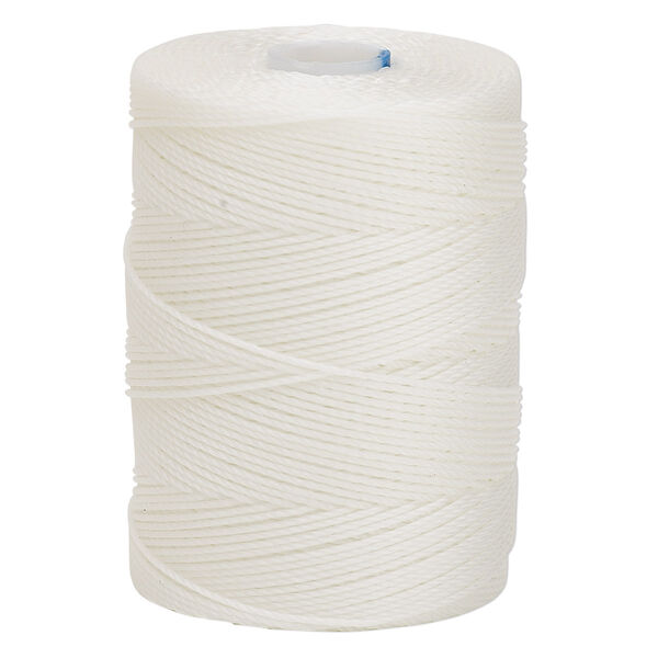 Thread, C-Lon®, nylon, white, 0.4mm diameter. Sold per 136-yard spool. image number 0