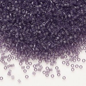 Seed bead, Delica®, glass, pkg/7.5g, #11 round, transparent amethyst (DB-1105).