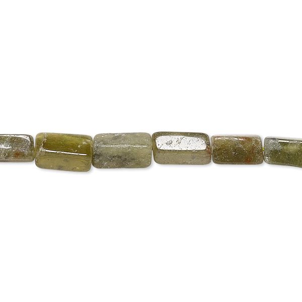 Bead, vesuvianite (natural), 6x3mm-11x5mm hand-cut square tube, C- grade, Mohs hardness 6-1/2. Sold per 13-inch strand. image number 0