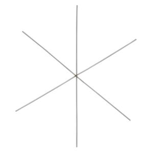 Ornament frame, carbon steel, 4-1/2 inch snowflake with 6 legs, 18 gauge. Sold per pkg of 10.