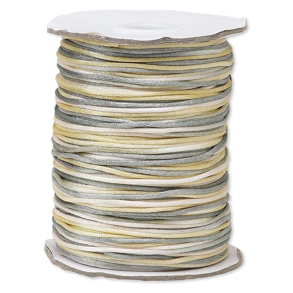 Cord, Satinique™, satin, coastal fog, 1.5mm small. Sold per 400-foot spool. image number 0