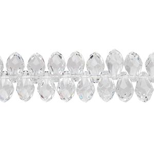 Briolette 4pk crystal, Crystal Passions® 9x5mm pendant drop 6007