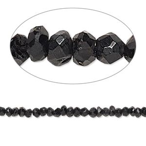 Black spinel 1pkg1, hand-cut faceted rondelle bead natural 13 inch 2x1mm-3x2mm
